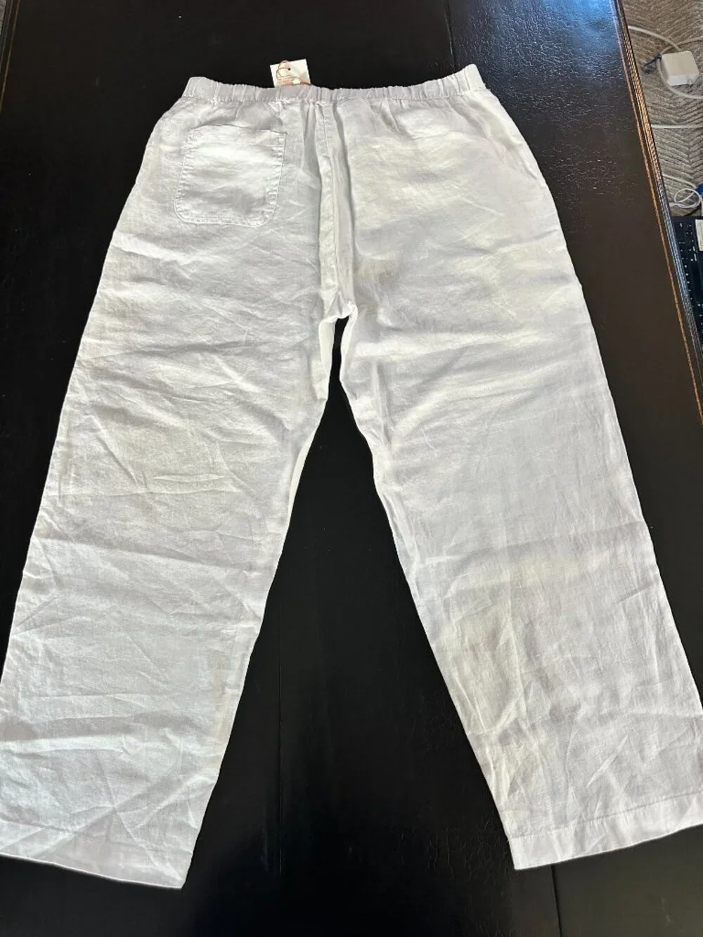 Quince 100% European Linen Wide Leg Pants White Lounge Summer Beach Travel NWT L